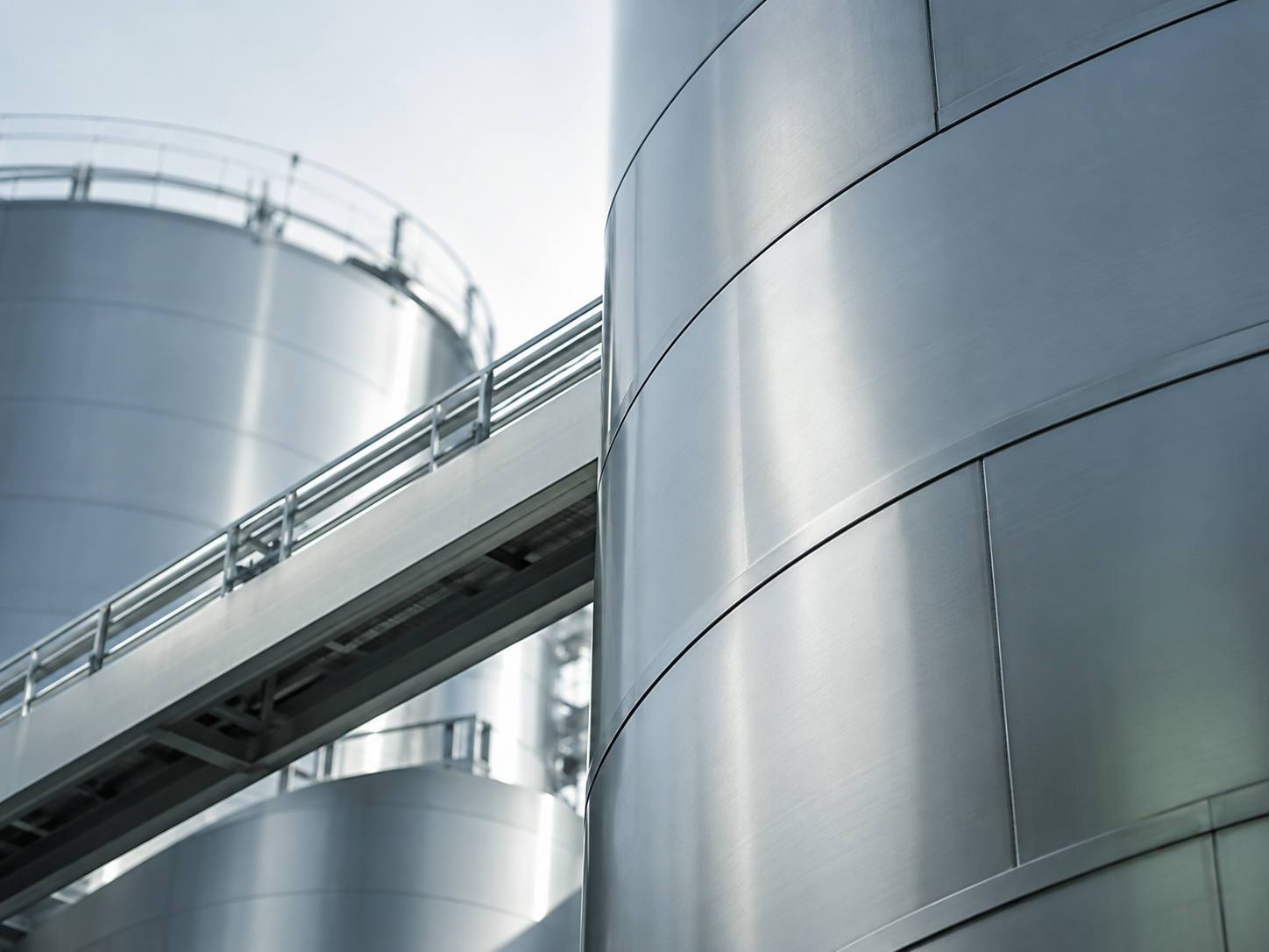 AI-generated illustration of industrial tanks and connecting structures